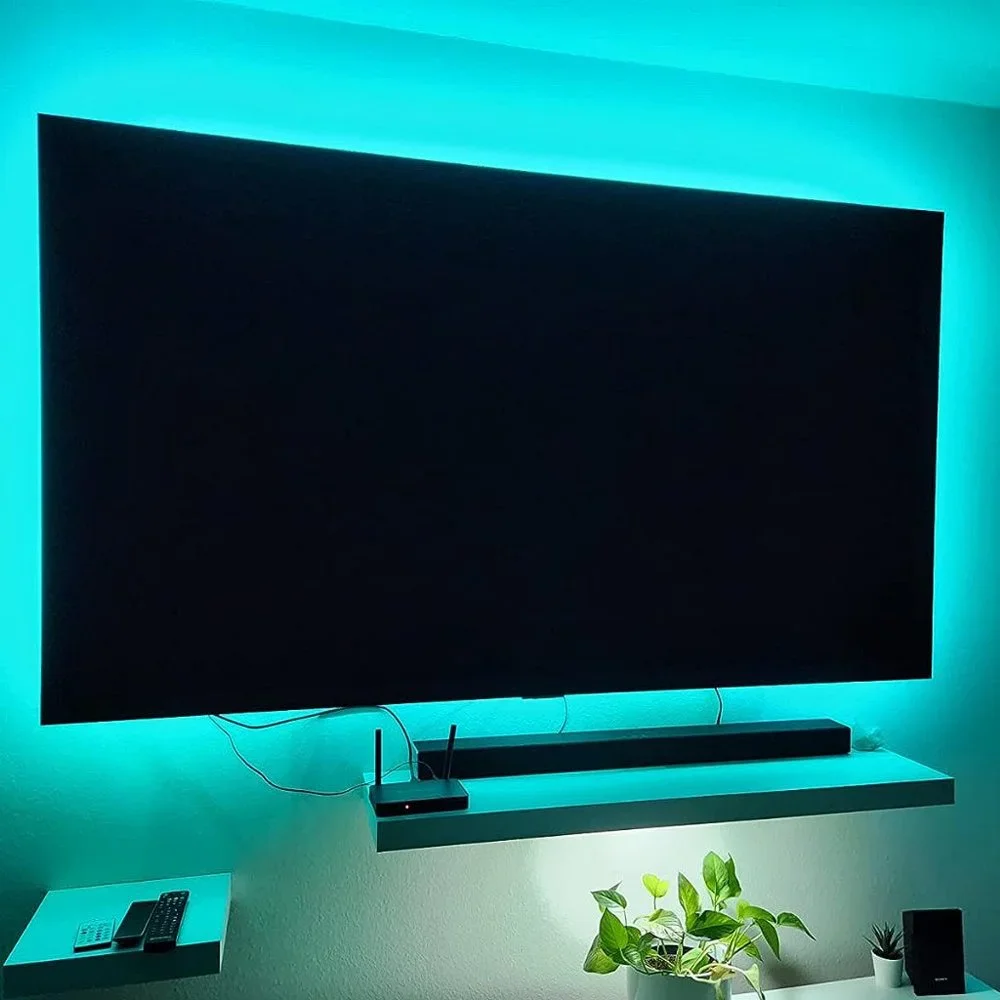 16.4ft Light for 45-75 Inch RGB TV Music Sync Bluetooth USB Powered for Bedroom